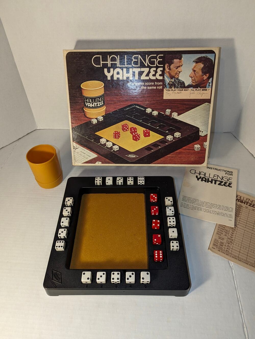 Vintage 1974 Challenge Yahtzee Game E 2420 MB Odd Couple Complete